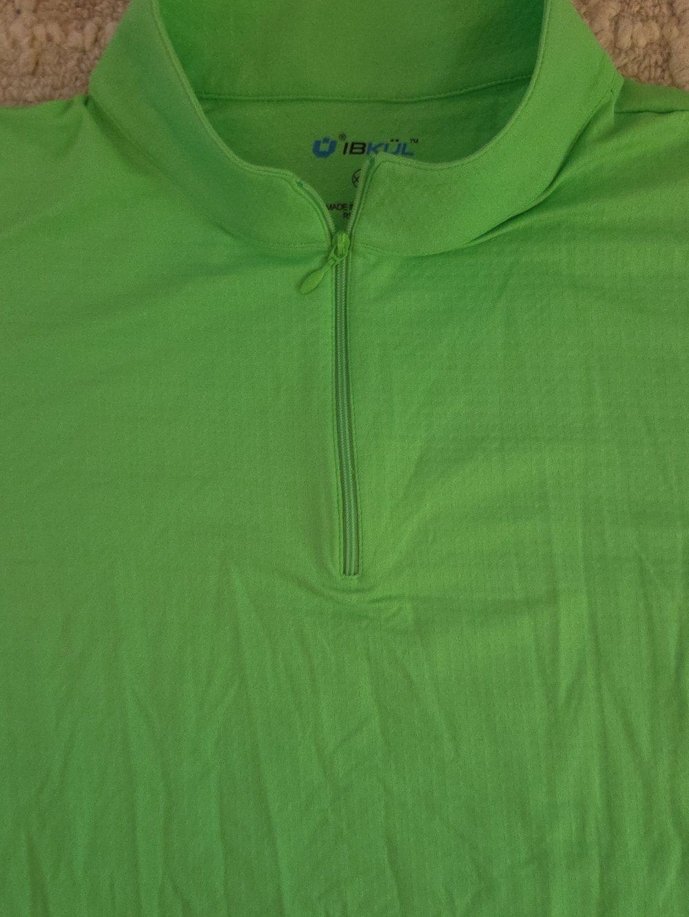 IBKÜL Women's XXL Lime Green Icefil Quarter Zip Pullover Short Sleeve Mock Neck